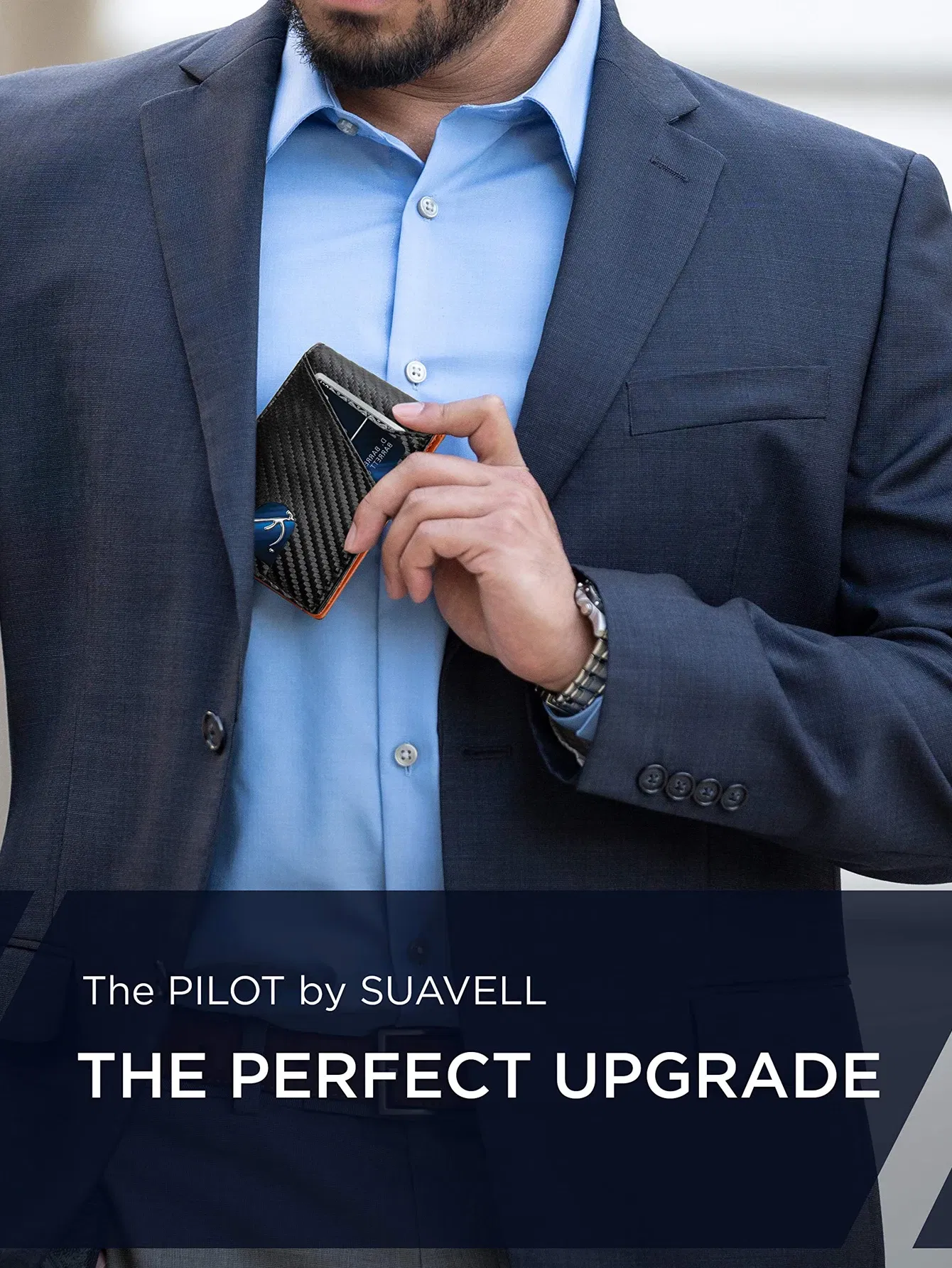 Color: Dark Grey - RFID Carbon Fiber Ultra-thin Trifold Wallet Simple Front Pocket Design Wallet Multi-function Portable 8 Card Slots Men's Wallet