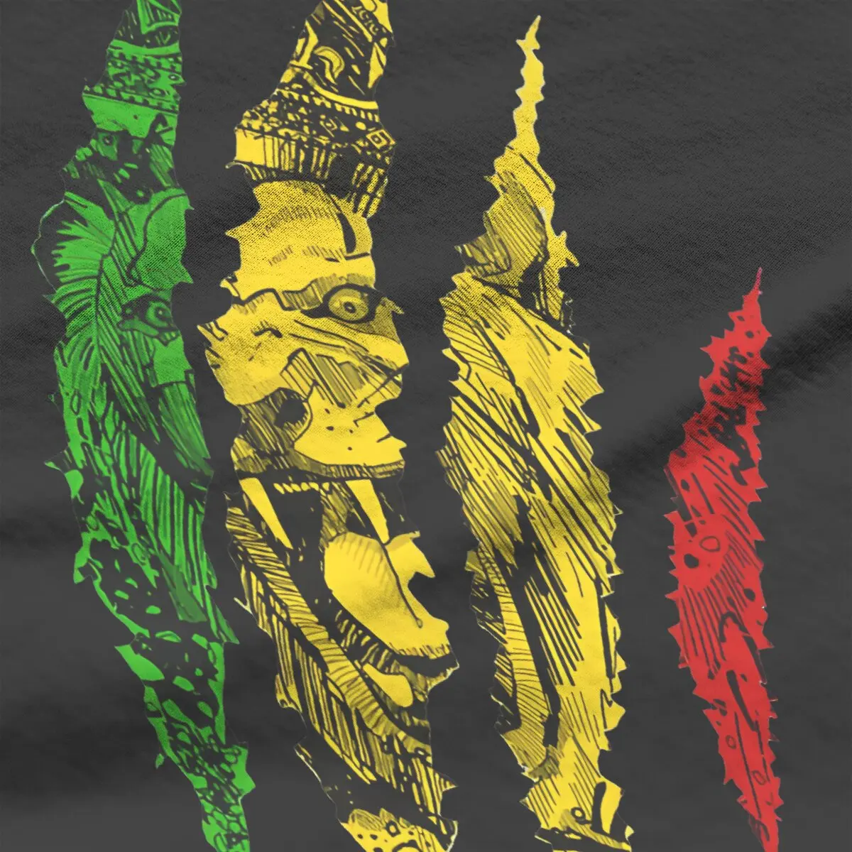 Color: black, Size: XXL - Rasta Design Polyester TShirts Warrior Lion Of Judah King Rasta Reggae Jamaica Roots Distinctive Homme T Shirt