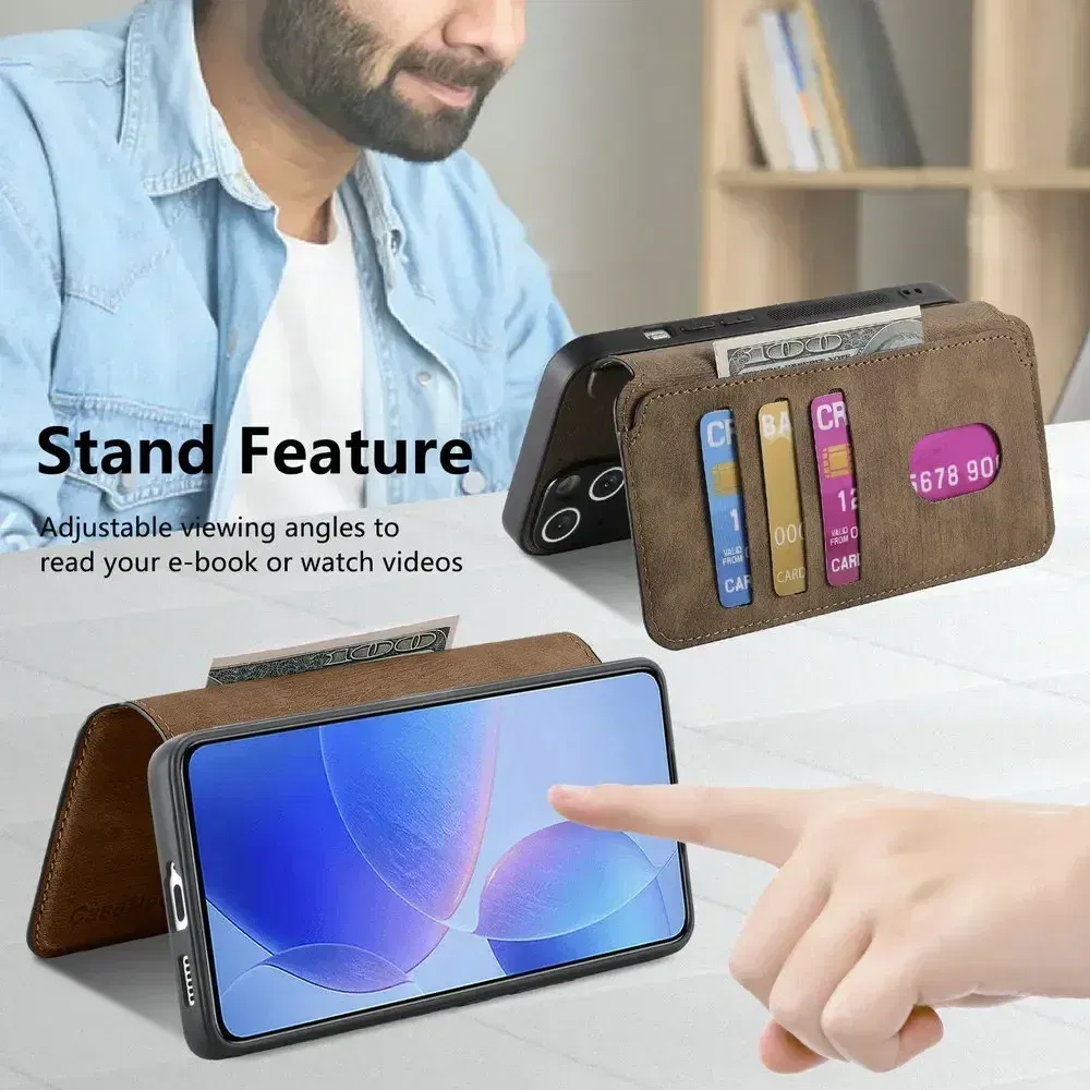 Color: Blue, Material: PU - For Poco F8 Ultra F7 X7 X6 M6 M7 Pro 5G Luxury Case RFID Leather 2IN1 Detachable Book Funda Xiaomi Poco F6 X5 X 6 F 8 Flip Cover