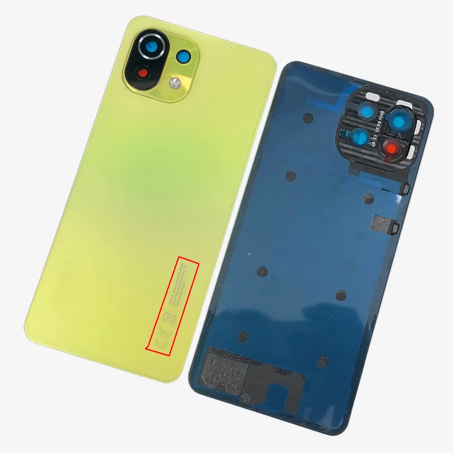 Color: Golden - A+++ Back Cover For Xiaomi Mi 11 Lite Glass Battery Cover Housing Door Cases Mi11 Youth NE 5G With Camera Lens Replacement