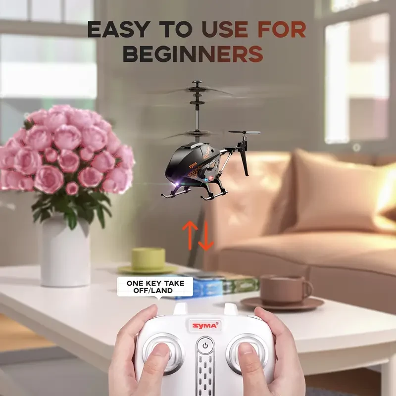 3.5 Channel SYMA Q20 UFO RC Helicopter - One-Key Takeoff/Landing, Gyro Stabilizer, High & Low Speed, Easy-to-Fly Indoor Aircraft for Beginners with Remote Control
