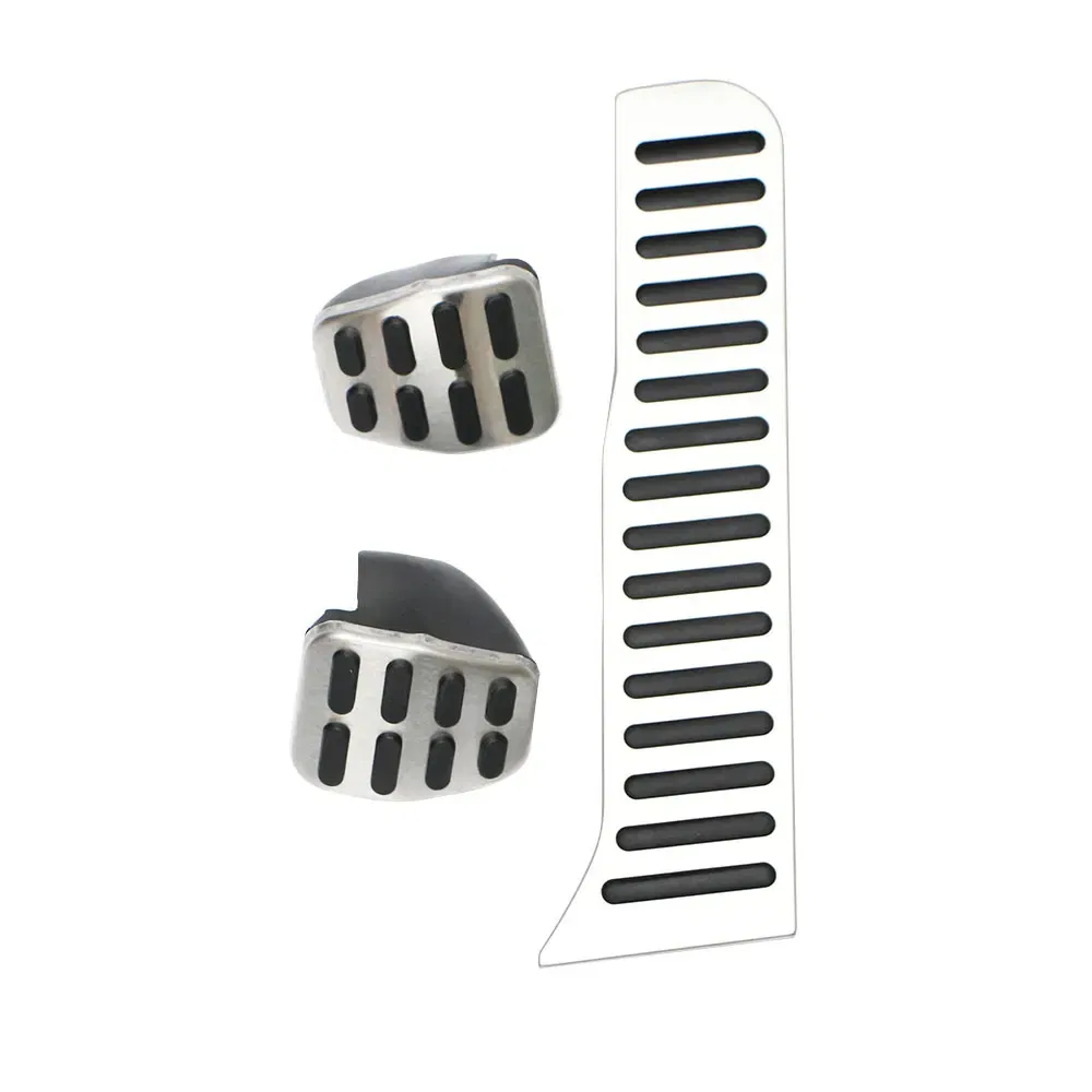 Color Name: GRAY - Jameo Auto Stainless Steel Car Gas Pedal Brake Pedals Cover for Volkswagen VW Caddy 2004 - 2015 Kit Parts Accessories