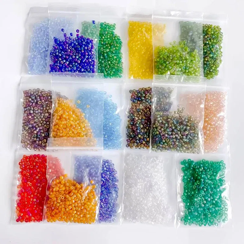 Color: Pink, Item Diameter: 2mm - 2mm 3mm 4mm Glass Seed Loose Beads Small Charms DIY Craft Bracelet Beads for Jewelry Making Supplies Necklace Accessories