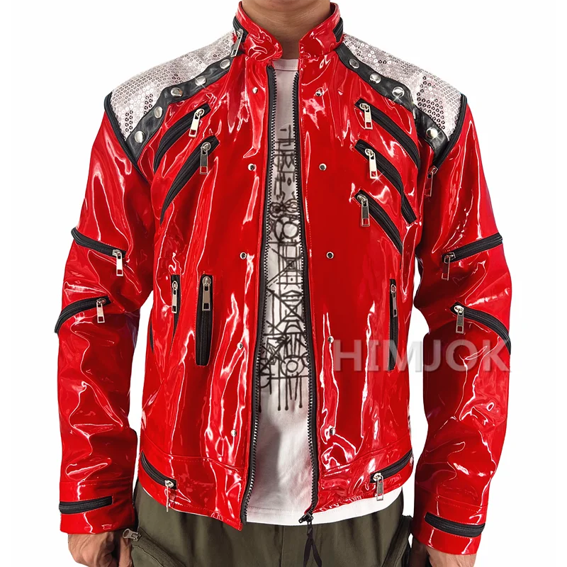 Color: Red, Size: XL - Michael Jackson Costumes Jacket Beat It for Adults Cosplay Impersonate Halloween Christmas