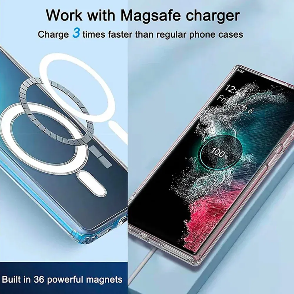 Color: Clear, Material: EVA - Transparent Magnetic for Magsafe Wireless Charge Phone Case for Google Pixel 9 8 Pro XL 7 7A Shockproof Clear Anti-fall Cover