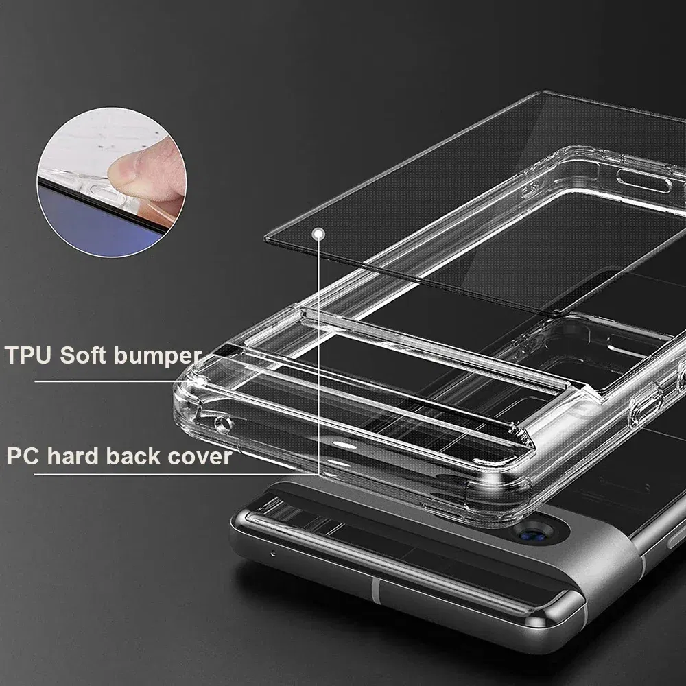 Color: Clear, Material: EVA - Transparent Magnetic for Magsafe Wireless Charge Phone Case for Google Pixel 9 8 Pro XL 7 7A Shockproof Clear Anti-fall Cover