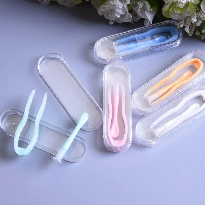 Color: WHITE - Remover Contact Lenses Inserter Color Tweezers Suction Stick Eyes Care Tool Kit Contact Lens Case Clip Stick Tweezers Pupils