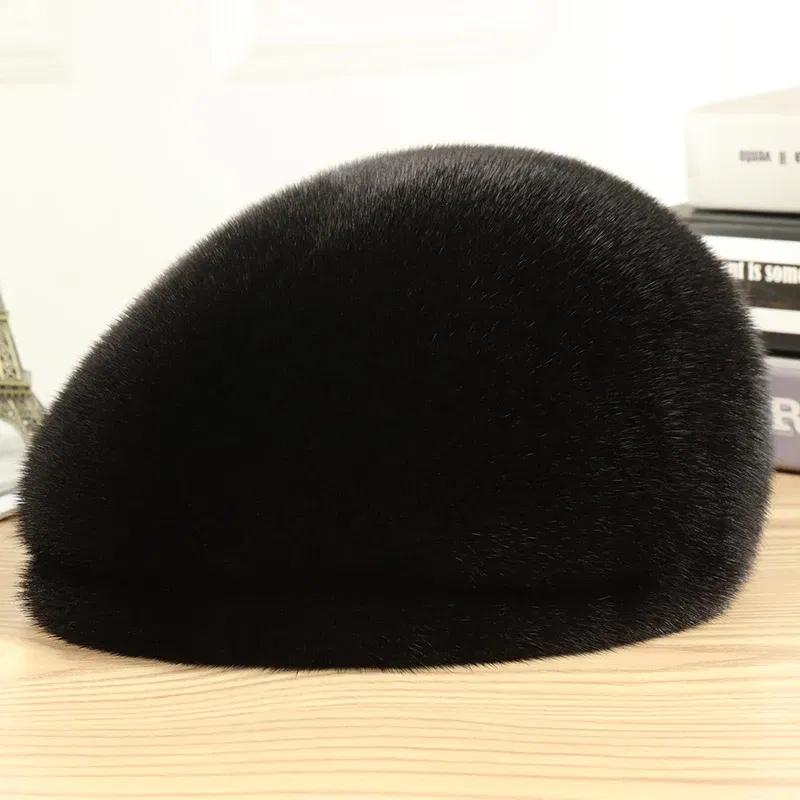 Color: SKY BLUE, Hat Size: XS?€old?‰ - Real Mink Fur Hat Women'S Winter Fashion Beret Hat Warm Mink Fur Knight Beret Hat Luxury Keep Warm Russian Lady Caps