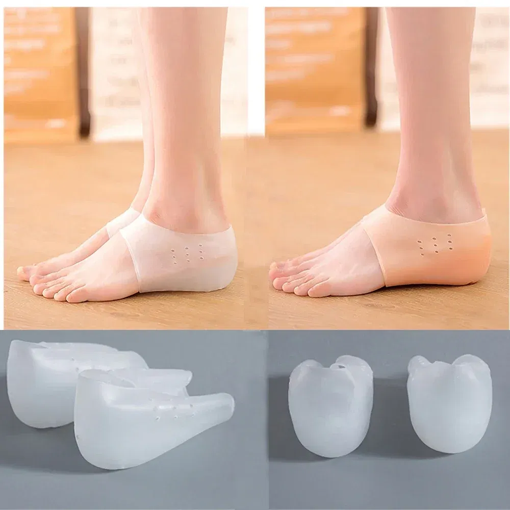 Color: black, Shoe Size: 1, Ships From: CHINA - Silicone Height Increase Insoles for Man Woman Shoes Lift Insert Gel Shoe Pads With Breathable Holes Invisible Height Heel Socks