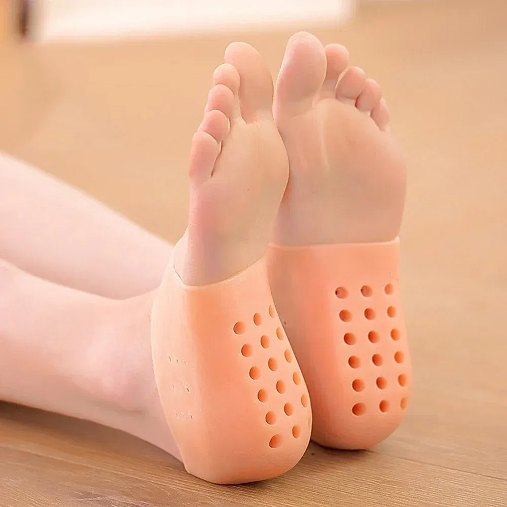 Color: black, Shoe Size: 1, Ships From: CHINA - Silicone Height Increase Insoles for Man Woman Shoes Lift Insert Gel Shoe Pads With Breathable Holes Invisible Height Heel Socks