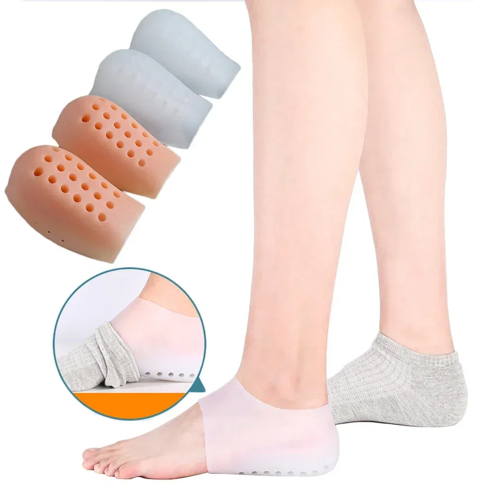 Color: black, Shoe Size: 1, Ships From: CHINA - Silicone Height Increase Insoles for Man Woman Shoes Lift Insert Gel Shoe Pads With Breathable Holes Invisible Height Heel Socks