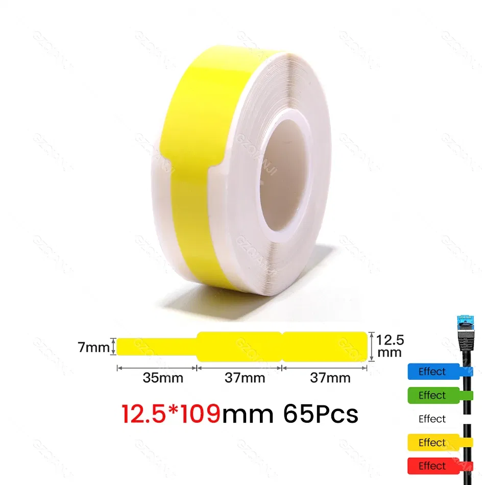 Color: Burgundy - NIIMBOT Sticker Self-adhesive Label Thermal Papers for D11 D101 D110 Mini Printer White Colorful Waterproof Cable Tape Rolls