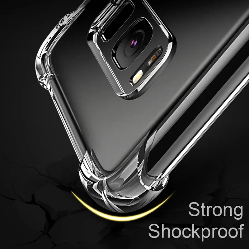 Material: leather - Clear Case For Samsung Galaxy S20 S21 FE S22 S10 S9 S8 Plus S10E Note 8 9 10 20 Plus ShockProof Transparent Soft Cover Case