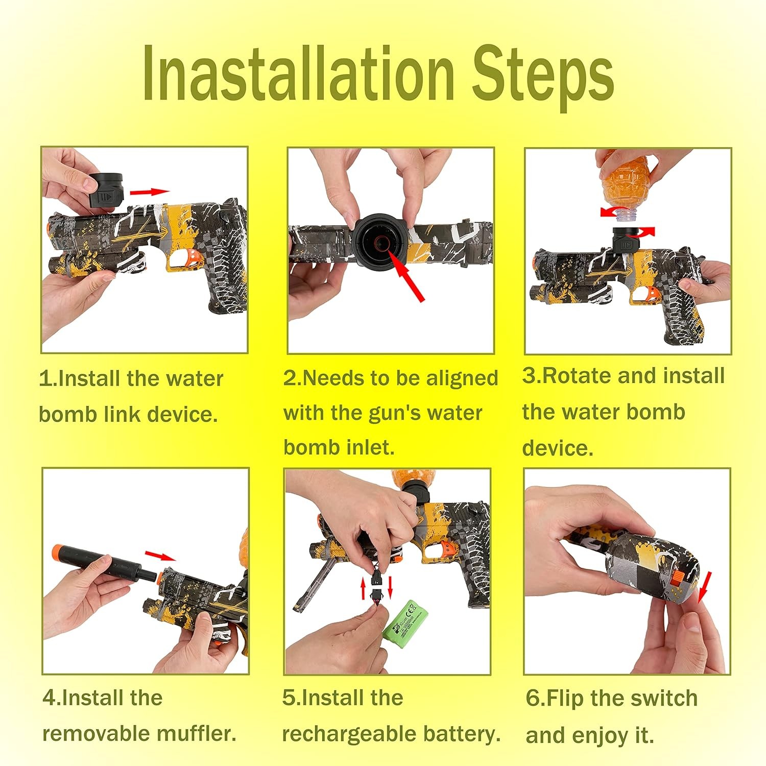Water Blaster Desert Eagle Electric Gel Water Bomb Blaster Ammo Suitable for Kids