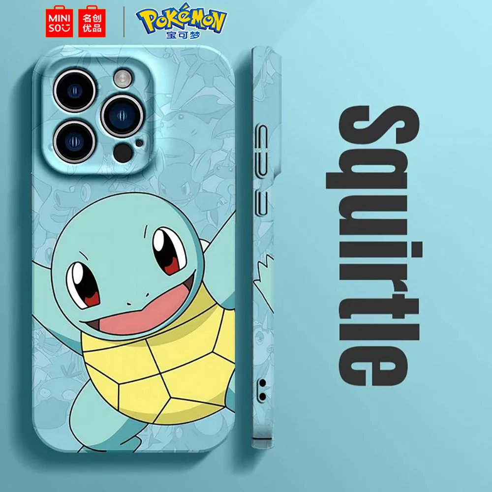 Color: Clear, Material: Cotton Fabric - Miniso Pokemon Collaboration Pikachu Gengar Phone Case For iPhone 15 14 13 11 12 16 Pro Max Plus X XR Girl Silicone Phone Case
