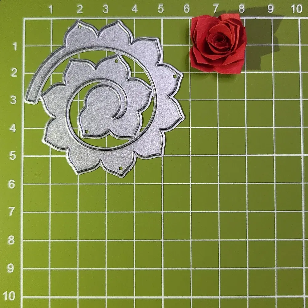 Color: Light Grey, Size: S, Ships From: CHINA - 6 Styles Spiral Flower Metal Cutting Dies Scrapbook Embossing Circle Die Cuts Album DIY Craft Cutting Die 2023 New