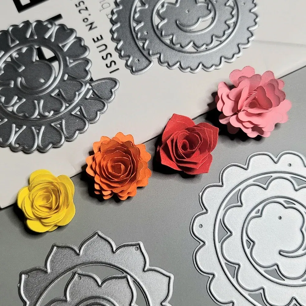 Color: Light Grey, Size: S, Ships From: CHINA - 6 Styles Spiral Flower Metal Cutting Dies Scrapbook Embossing Circle Die Cuts Album DIY Craft Cutting Die 2023 New