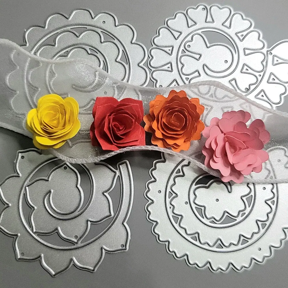 Color: Light Grey, Size: S, Ships From: CHINA - 6 Styles Spiral Flower Metal Cutting Dies Scrapbook Embossing Circle Die Cuts Album DIY Craft Cutting Die 2023 New