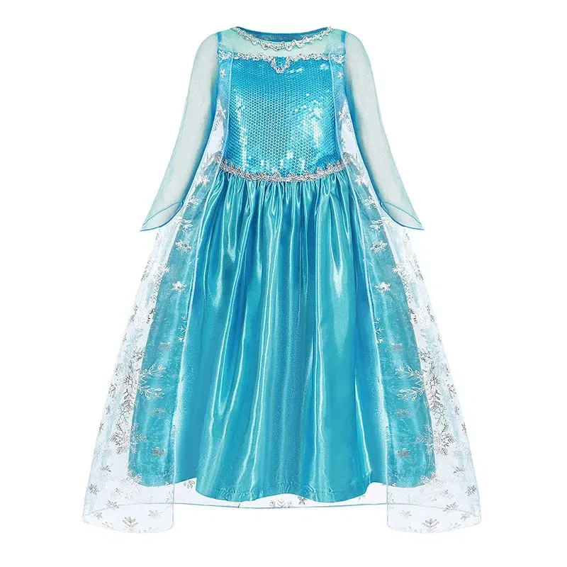 Kid Size: 4T, Color: Brown - Disney Kids Cosplay Elsa Anna Princess Dress Girls Mesh Ball Gown Halloween Carnival Birthday Clothes Snow Queen Frozen Costume