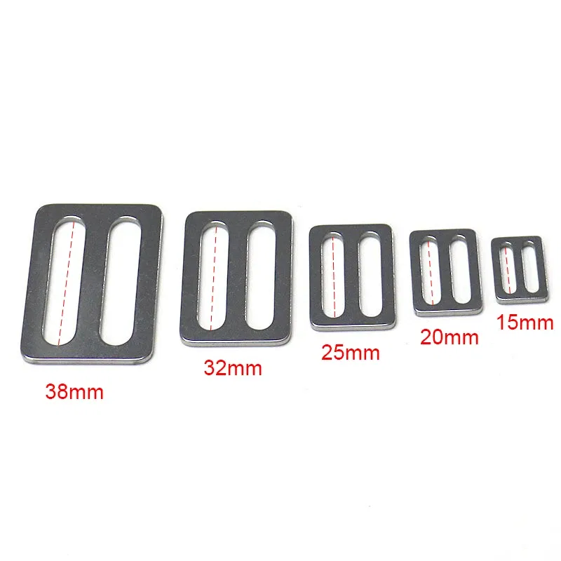 Size: 7# - Stainless Steel Tri-Glide Strap Adjuster Full Slider Square Buclke for Leather Craft Bag Shoulder Strap Belt Webbing
