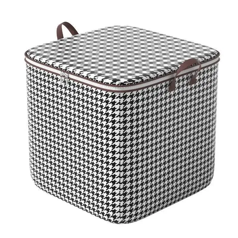 Color: Chocolate - 1Pcs Foldable Clothes Organizer Clothes Storage Bags Large Capacity Quilt Moving Box Tote Bag Dustproof Clothing Wardrobe Home