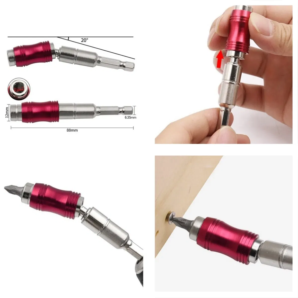 Color: Blue - Flexible Drill Extension Hex Shank Drill Nut Driver Bit Set Bendable Drill Bit Extension+ScrewdriverBit+Universal Socket Adapter