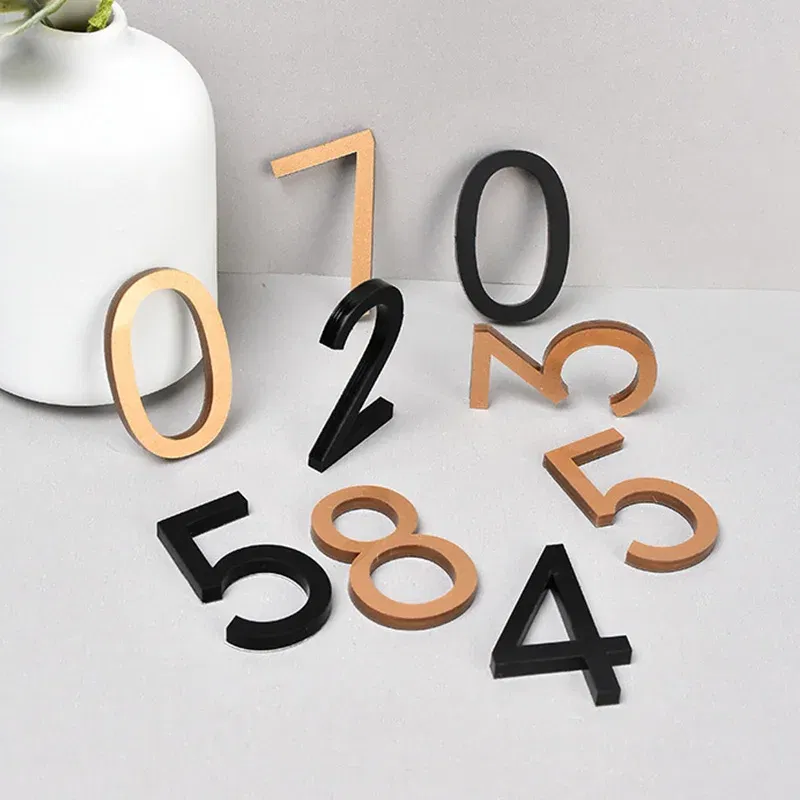 Color: Rose Golden, Size: 40x30cm - Self Adhesive Address Plaque Mailbox Sign House Address Acrylic Door 3d Number Sticker Plate Number