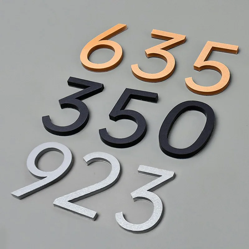 Color: Rose Golden, Size: 40x30cm - Self Adhesive Address Plaque Mailbox Sign House Address Acrylic Door 3d Number Sticker Plate Number