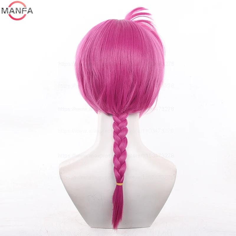 Color: PURPLE - High Quality New Anime Ranma 1/2 Ranma Cosplay Wig Ranma Black Rose Red Braided Halloween Party Role Play Wigs + Wig Cap