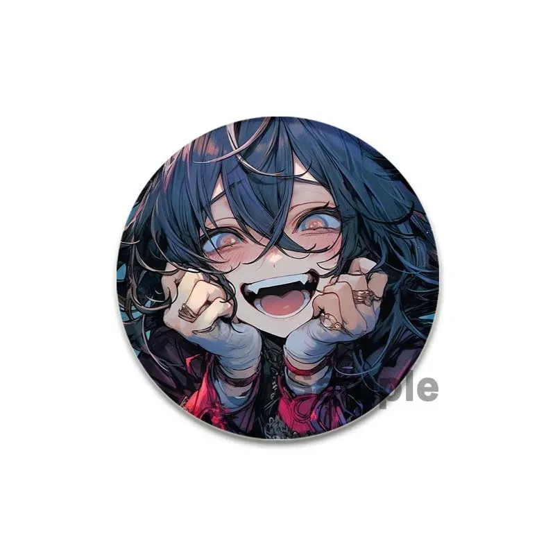 Color: SKY BLUE, Size: M - 58/44/32mm Miku Anime Round Pins Cartoon Badges Cosplay Handmade Tinplate Brooch on Backpack Clothes Chest Ornament Gifts