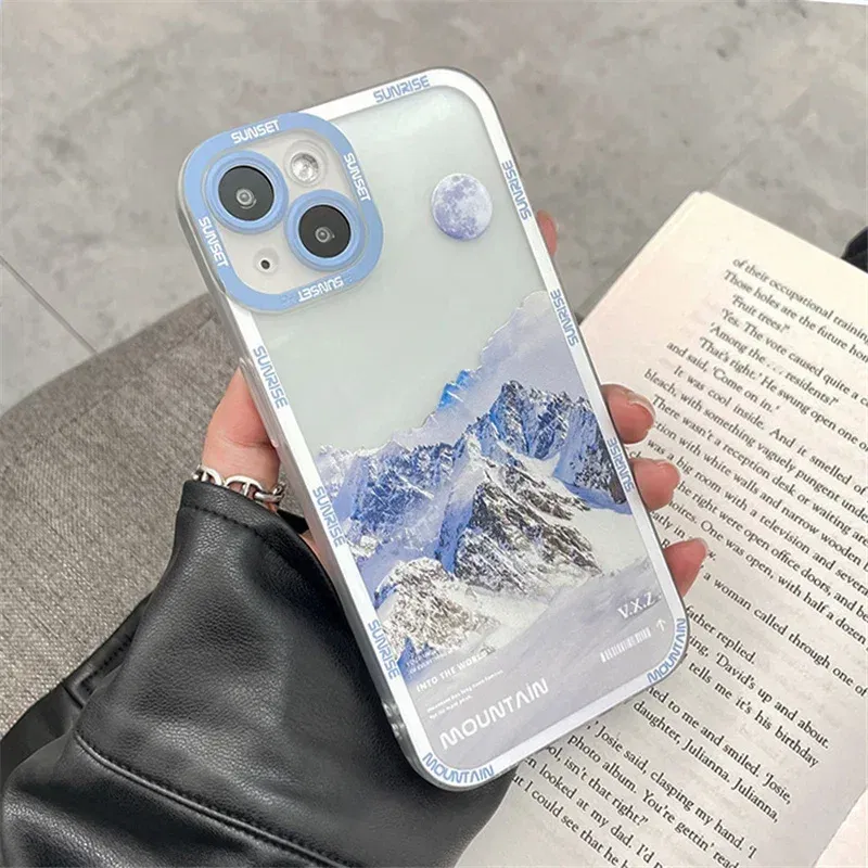 Color: black, Material: PU - Retro INS Sunset Sky Clouds Moon Pattern Case For Samsung Galaxy S10 S20 S21 S22 S23 S24 FE Plus Ultra Note 20 Shockproof Cover