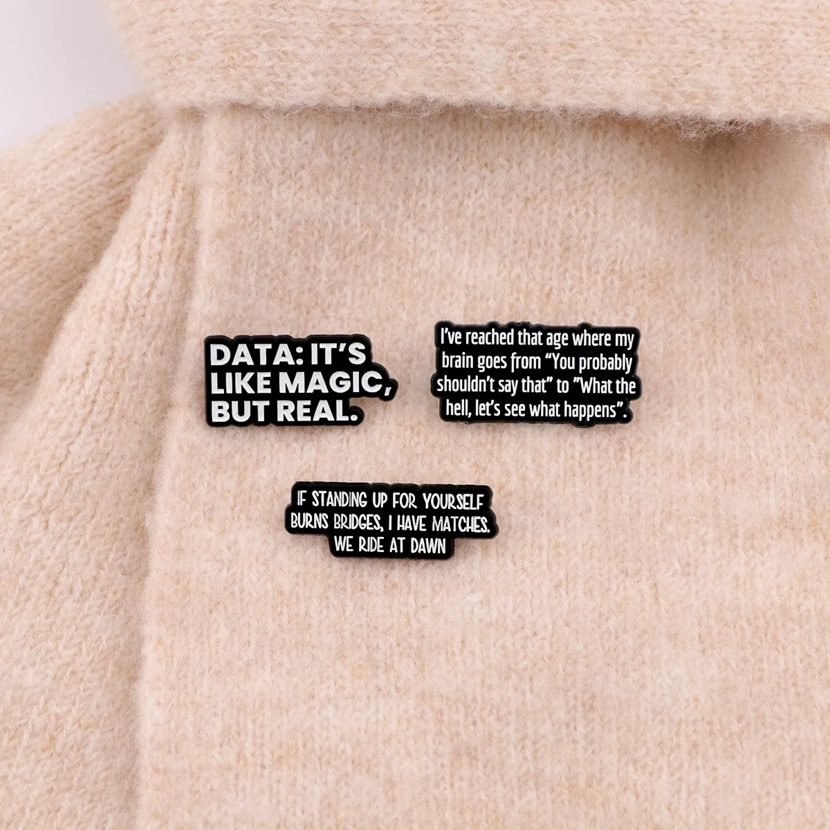 Metal color: Light Yellow Color - I'M NOT WEIRD Enamel Pin Funny Quotes Brooch Pines Lapel Pins Quotation Badge Clothing Accessories Fashion Jewelry Unique Gift