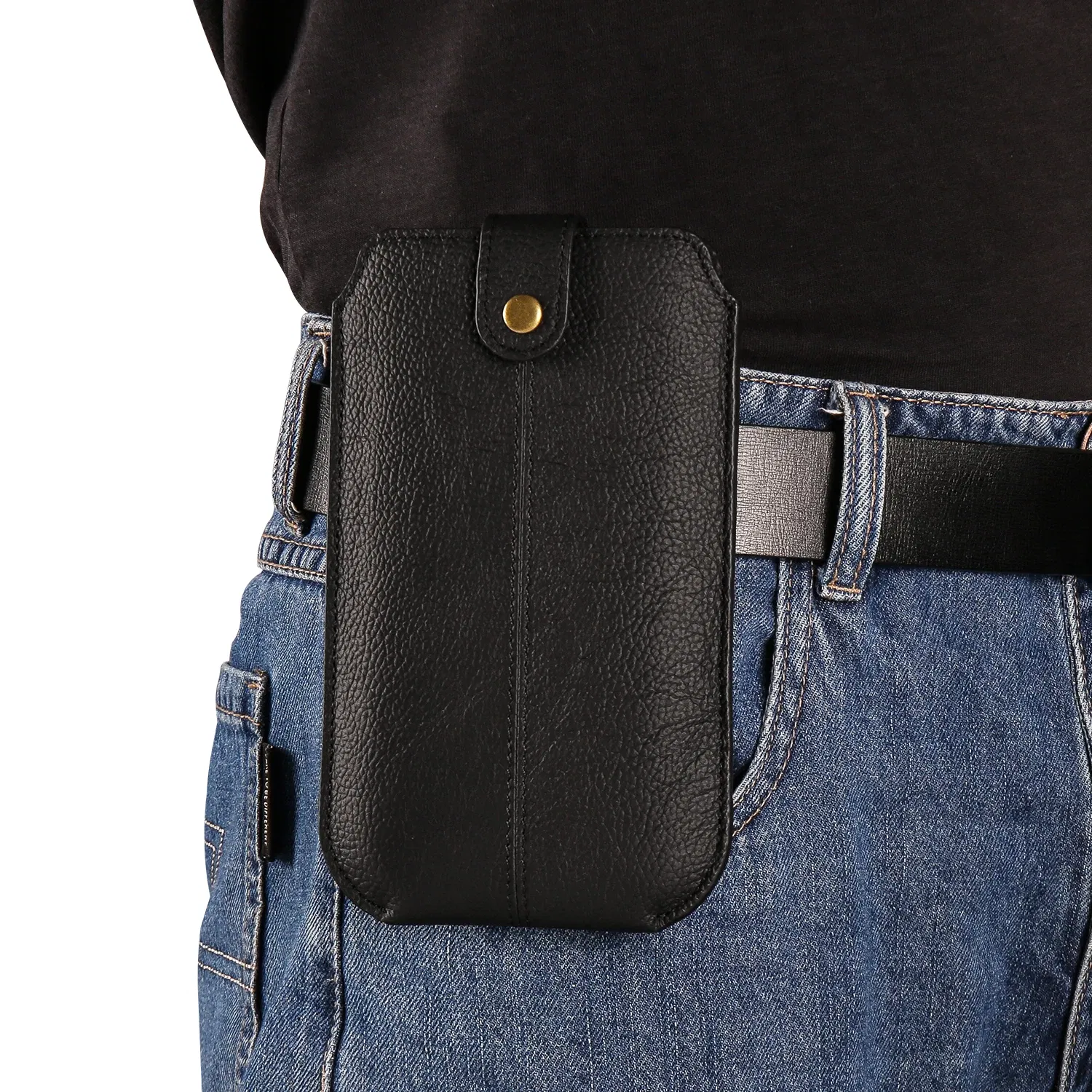 Color: Beige, Material: Acrylic - Real Genuine Leather Mobile Phone Pouch Belt Clip Case For Samsung Galaxy S24 S23 FE S22 A53 A54 A55 Men Waist Bag Holster Cover