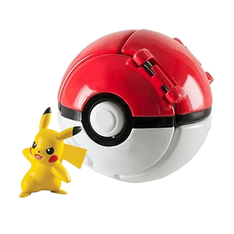 Color: GRAY - New Pokemon Pokeball Anime Action Figurse Pikachu Squirtle Pocket Monster Variant Pok?©mon Game Elf Ball Model Toys Kids Gift