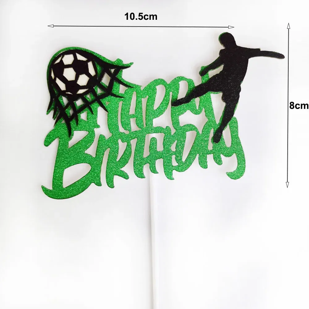 Color: Dark Khaki - Soccer Cake Decorations Soccer Birthday Party Supplies Soccer Ball Cupcake Topper