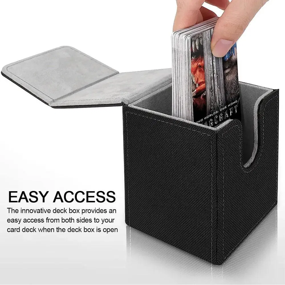 Color: DARK GRAY - 1PC Game MTG Trading Card Holder PU Deck Box Board Card Deck Case High Quality Storage Container Protectors Kits