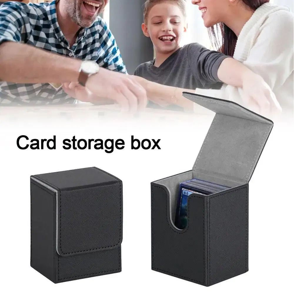 Color: DARK GRAY - 1PC Game MTG Trading Card Holder PU Deck Box Board Card Deck Case High Quality Storage Container Protectors Kits