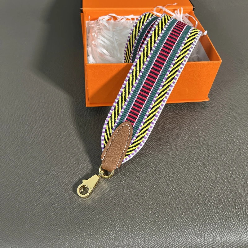 Color: Orange, Size: 3/8" - Herbag Evelyn Replacement Shoulder Strap Gold Togo Cowhide Woven Canvas 5cm Wide Hand-Sewn