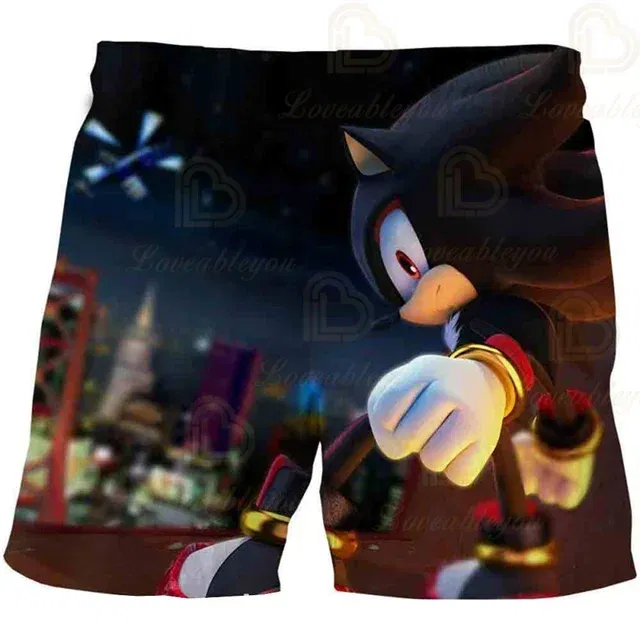Color: Silver, Kid Size: 3T - New Anime Kids Sonic Shorts Fashion Boys Girls Clothes Harajuku Cute Baby Cartoon Casual Summer Boy Boy Beach Pants
