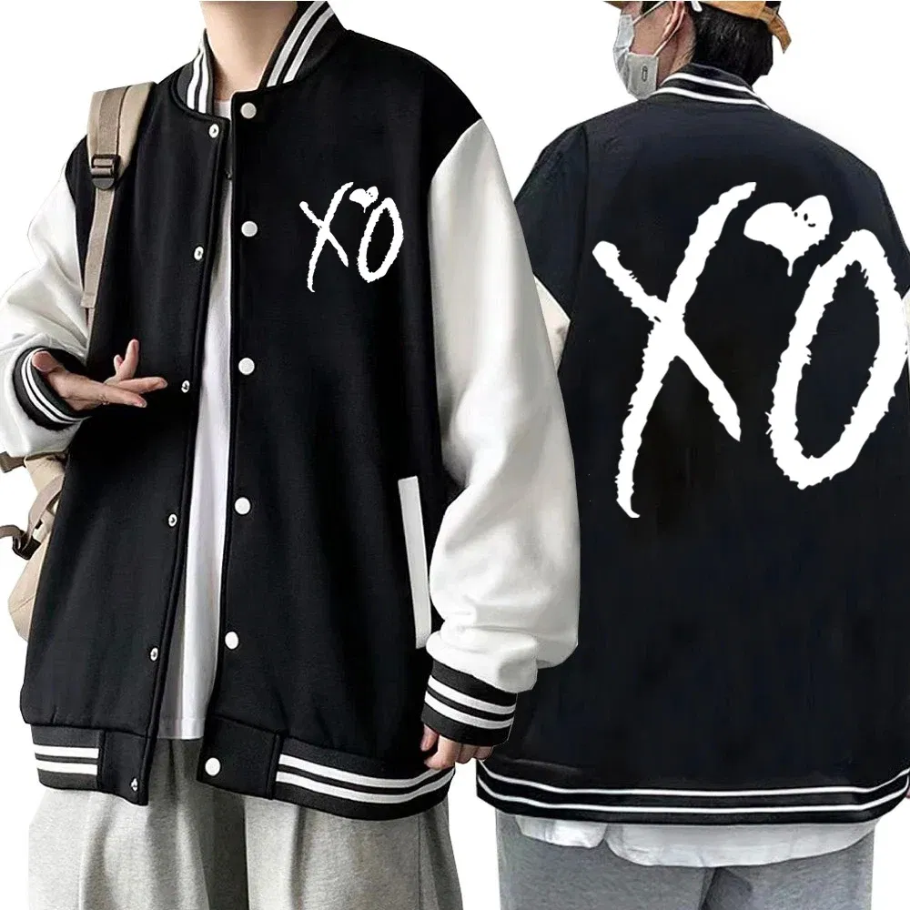 Color: Beige, Size: XS - The Weeknd XO Jacket Hoodie The Weeknd The Host Music Sweatshirt Long Sleeve Baseball Uniform Clothes Unisex