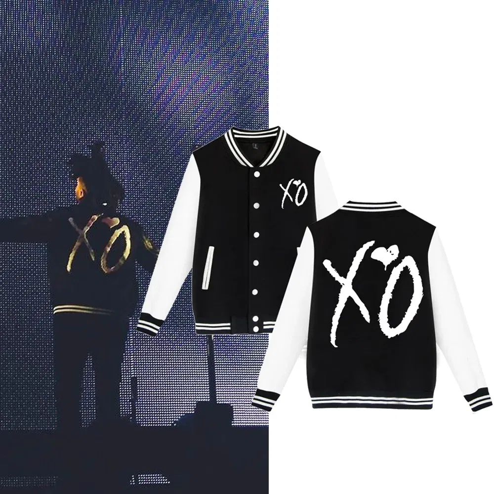 Color: Beige, Size: XS - The Weeknd XO Jacket Hoodie The Weeknd The Host Music Sweatshirt Long Sleeve Baseball Uniform Clothes Unisex
