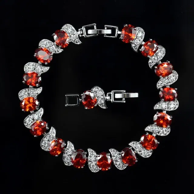 Metal Color: Green Dragonly - Fashion Exquisite Color Crystal Inlaid Ladies Charm Bracelet Engagement Wedding Jewelry