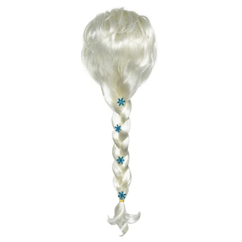 Color: Gold - Girl Princess Cosplay Wig Children Mermaid Wig Princess Hair Accessories Carnival Party Wig Princess Dress Accessories Matching