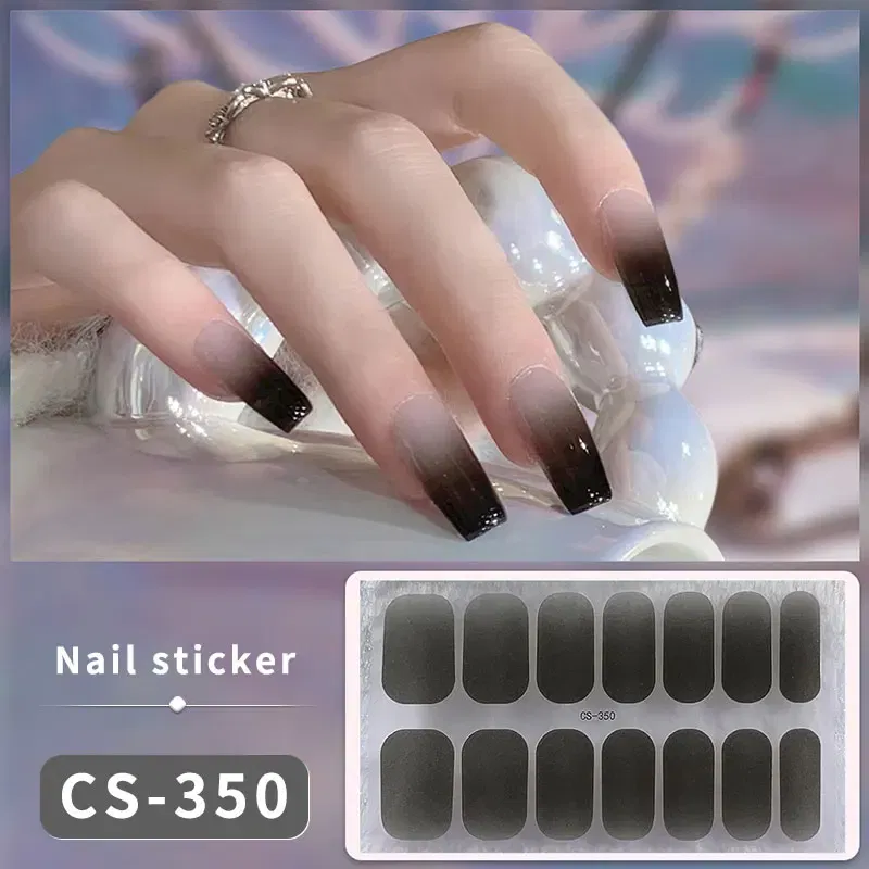 Color: NUDE - DIY Gel Nail Stickers Cured-free Long-Lasting Solid Color Nail Strips Patch Slider Sticker Full Cover Decal Nail Manicure Patch