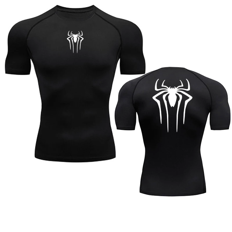 Color: GRAY, Size: S - Printed Men's Athletic Compression Shirts Athletic Quick Dry Breathable Rash Guard Athletic Tight Workout Tops Summer Men