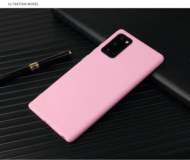 Color: Rose, Material: PP - Matte Case For Samsung Galaxy A51 A71 S20 Ultra S10 Plus A01 A31 A81 A91 A10 A20 A30 A40 A50 A70 Solid Color Silicone Cover