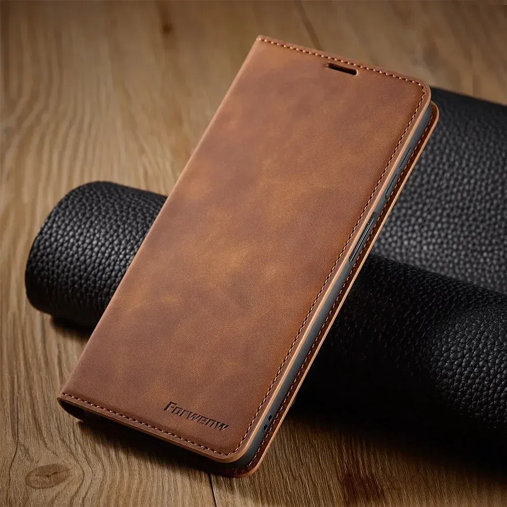 Color: Brown, Material: Microfiber - Leather Case for Samsung Galaxy A54 A53 A34 A33 A14 A13 A15 A25 A12 A22 A32 A52s A6 A7 A10 A20e A40 A50 A70 A21s A31 A41 A51 A71