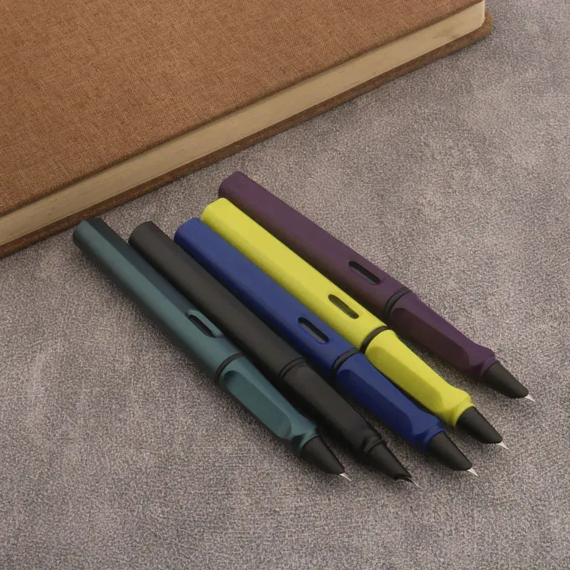 Color: PURPLE - 1pc Naginata Fountain Pen Matte Blue Handmade Grinding 1.5mm Nib Business Office School Supplies Writing Pens