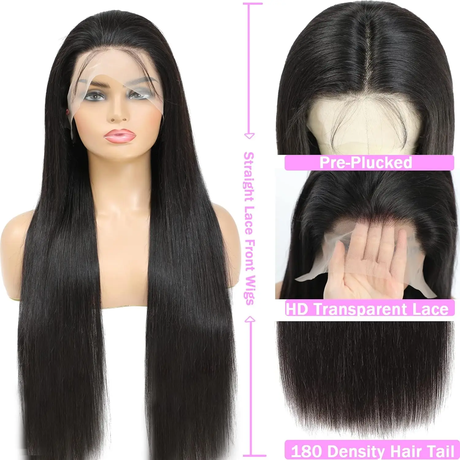 Color: T1B/613, Stretched Length: 30inches, Density: 250%, Lace Size: 13x4 - 26 28 30 180%straight hd lace frontal human hair wigs 13x4 HD Lace Frontal Human Hair Wigs For Women? 100% human hair pre-cut wig