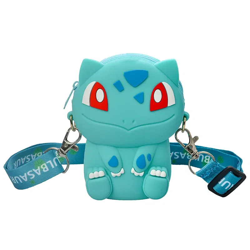 Color: Red - Pokemon Bag Crossbody Bags for Children Mini Coin Purse Kawaii Fashion Toy Anime Action Figures Pikachu Eevee Funny Modelding